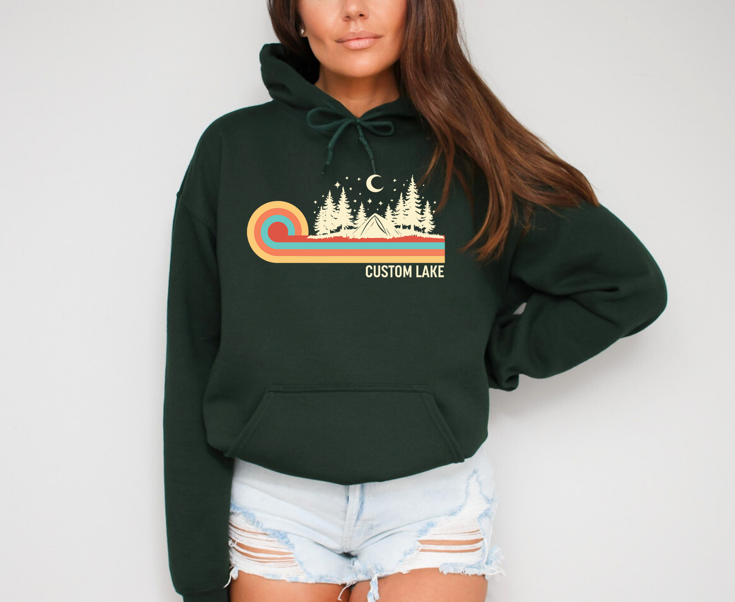 Retro 70s Camping Unisex Hoodie | Lake Apparel