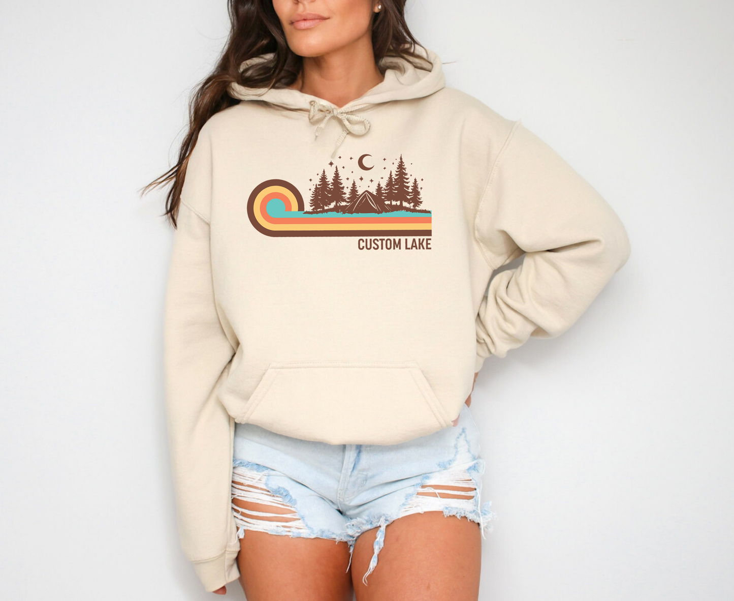 Retro 70s Camping Unisex Hoodie | Lake Apparel