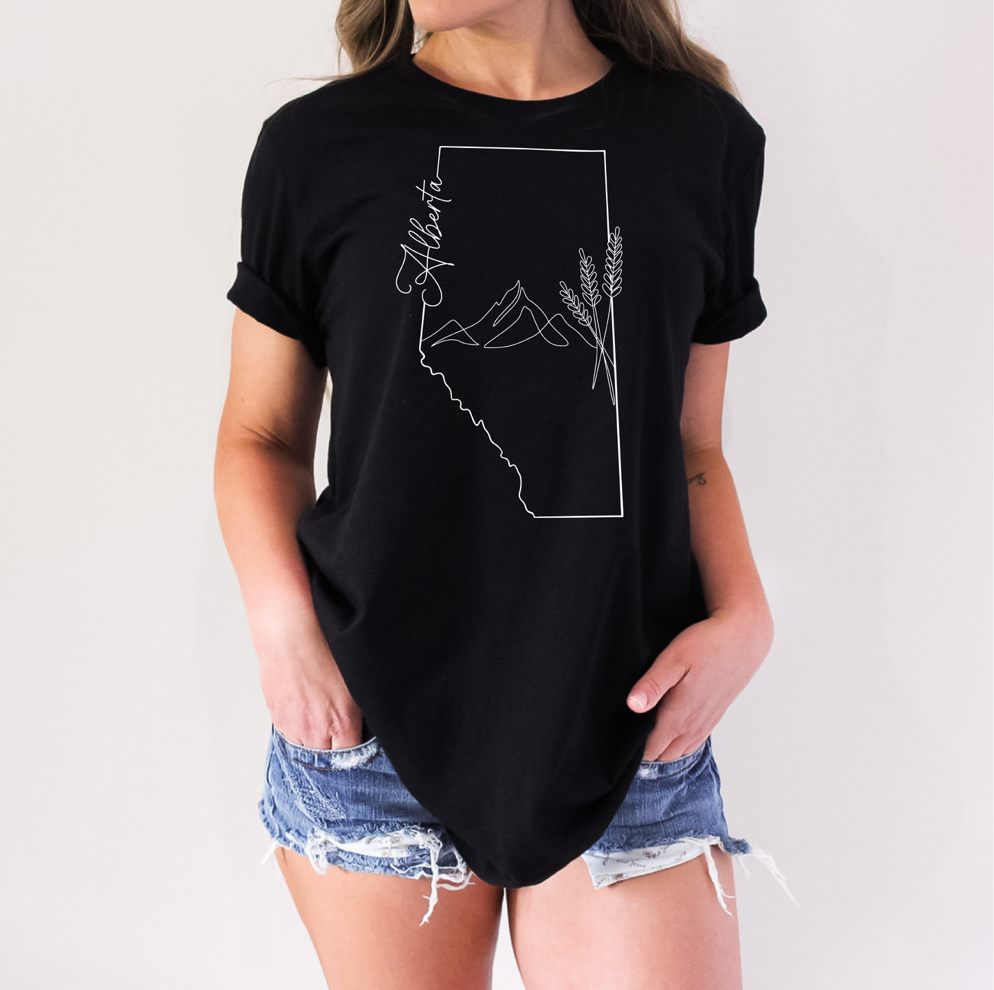 Alberta Line Art Unisex T-shirt | Alberta Apparel
