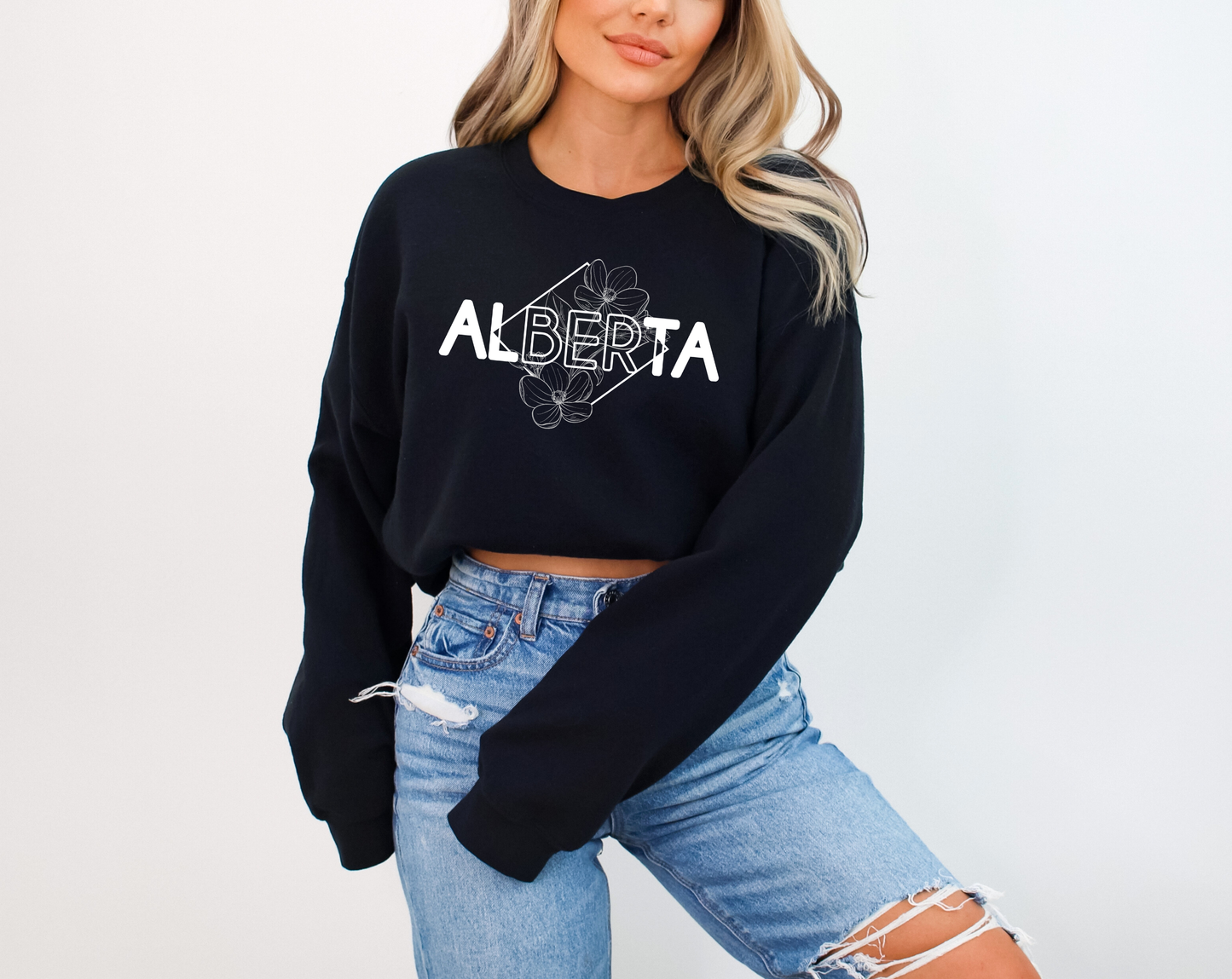 Alberta Diamond Line Art Unisex Crewneck | Prairie Apparel