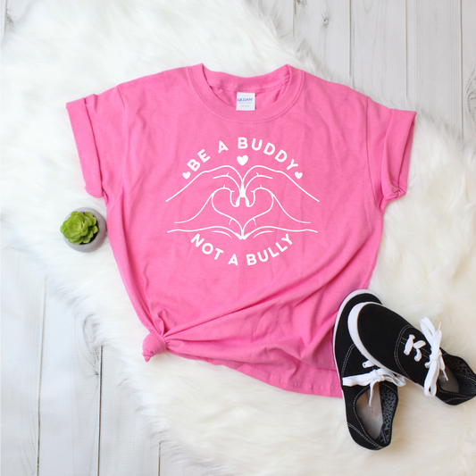 Be A Buddy Not A Bully Youth T-shirt | Pink Shirt Day