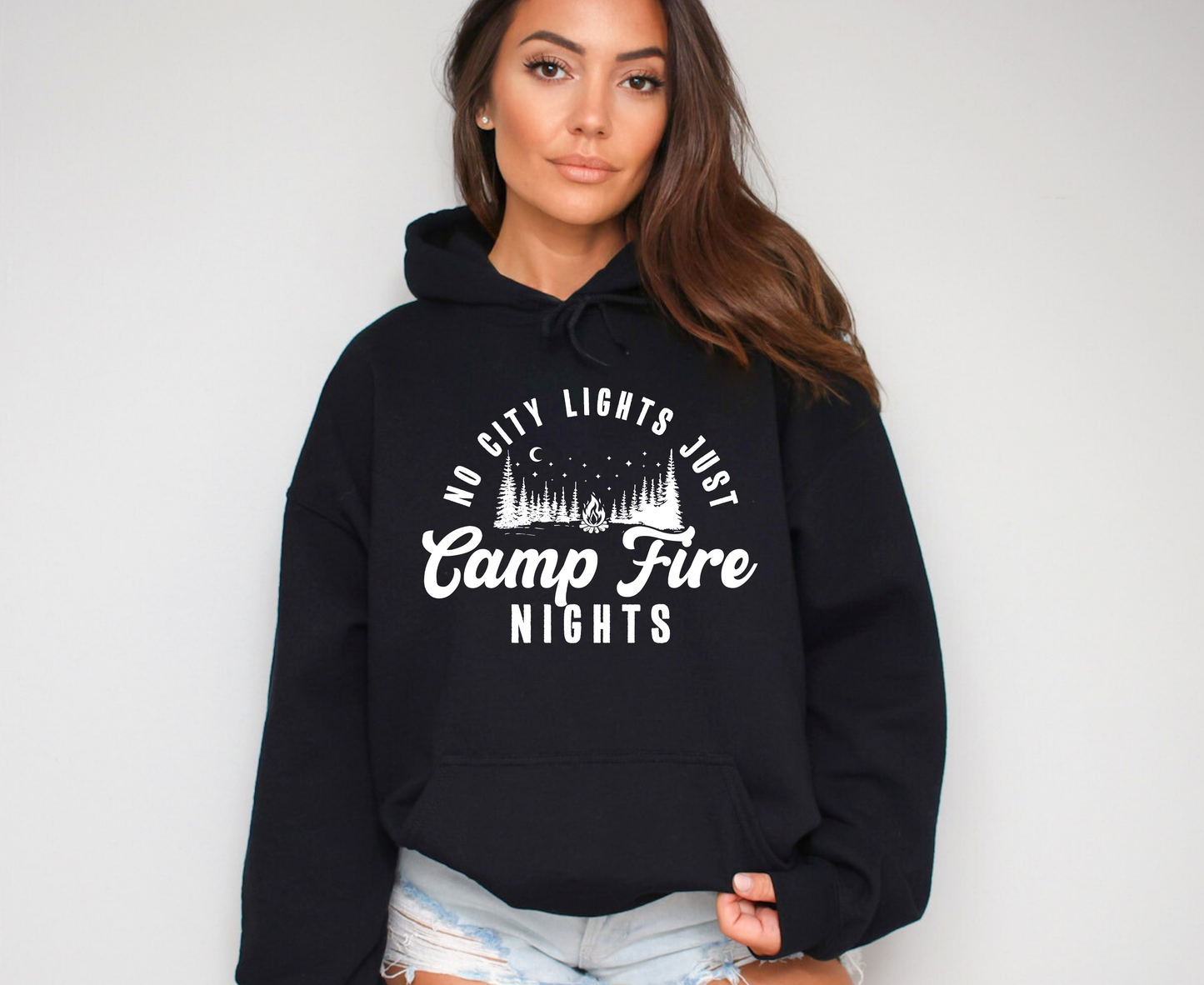 No City Lights, Just Camp Fire Nights Unisex Hoodie | Lake Clothing