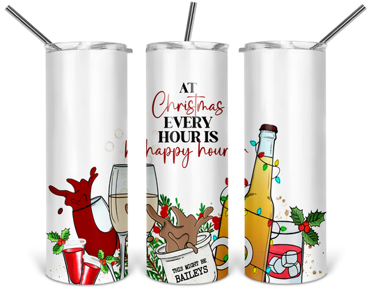 Every Hour Is Happy Hour Skinny Tumbler | Christmas Tumbler