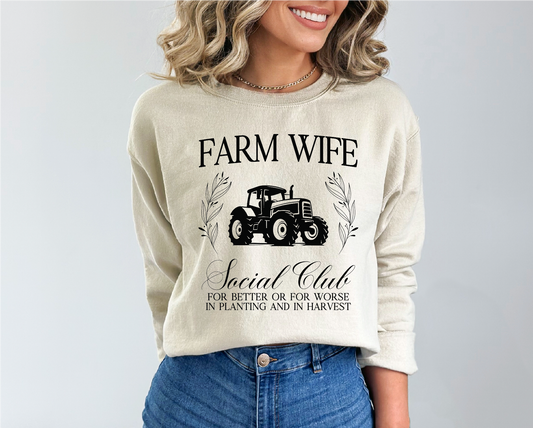 Farm Wife Social Club Unisex Crewneck | Farm Apparel | Prairie Clothing
