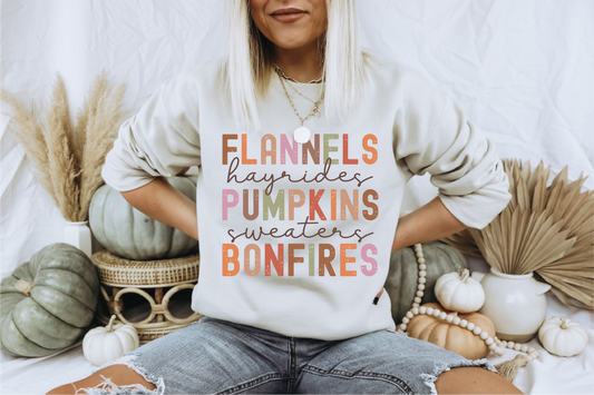Flannels, Pumpkins Unisex Crewneck | Halloween Apparel