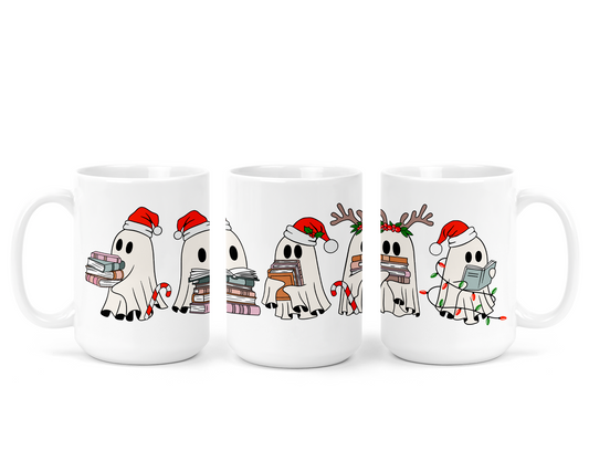 Christmas Bookish Ghosts Ceramic Mug | Bookish