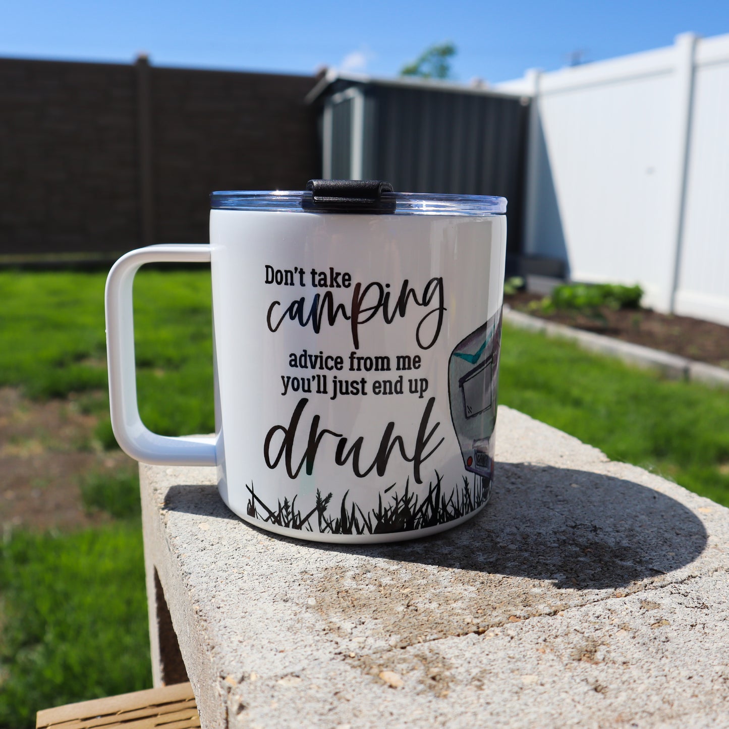 Camping Advice Stainless Steel 17oz Coffee Mug | Summer Mug