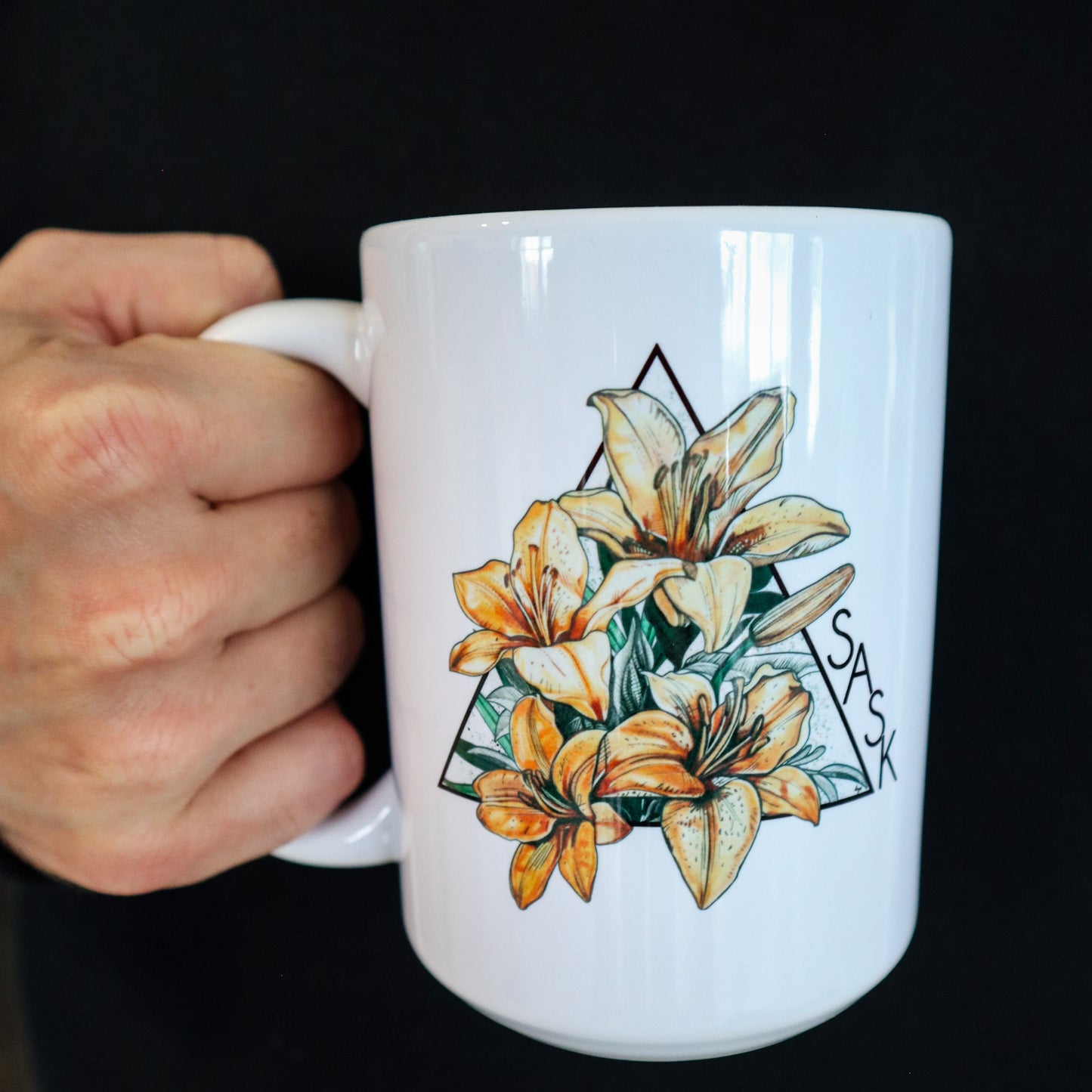 Lily Triangle Ceramic Mug | Saskatchewan Mug