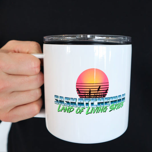Saskatchewan Retro 80s Stainless Steel 17oz Coffee Mug