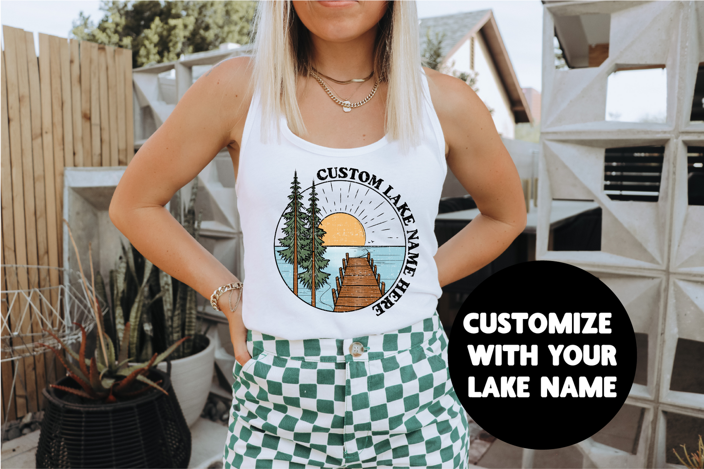 Lake Scene Personalized Women's Tank Top | Lake Clothing