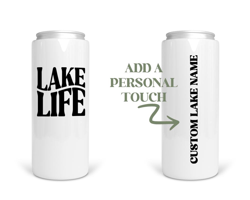 Lake Life Personalized Stainless Steel Koozie  | Can Cooler | Summer Koozie