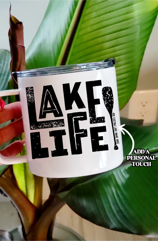 Lake Life Personalized Stainless Steel 17oz Coffee Mug | Summer Mug