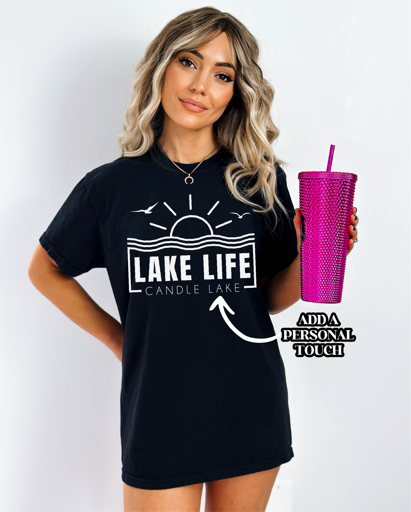 Lake Life Sunset Personalized Tshirt | Summer Apparel
