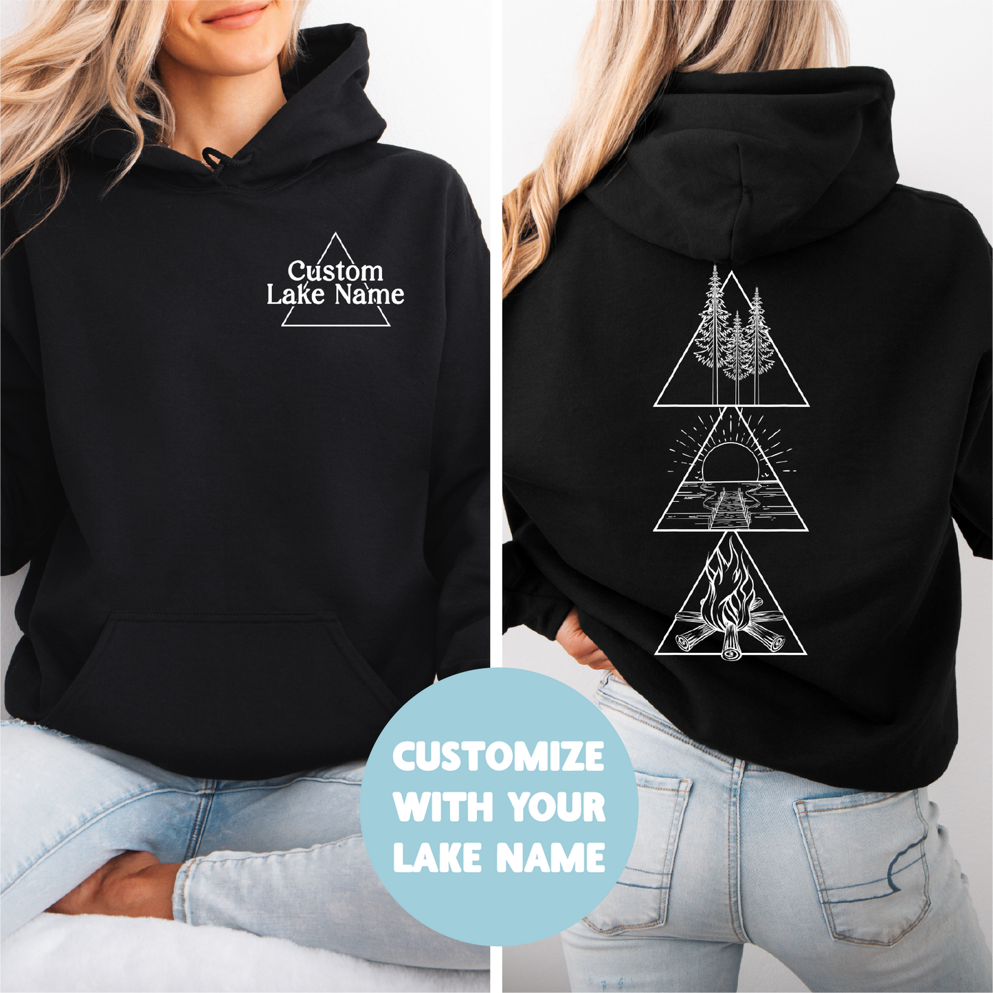 Lake Triangle Personalized Hoodie | Lake Clothing | Custom Clothing