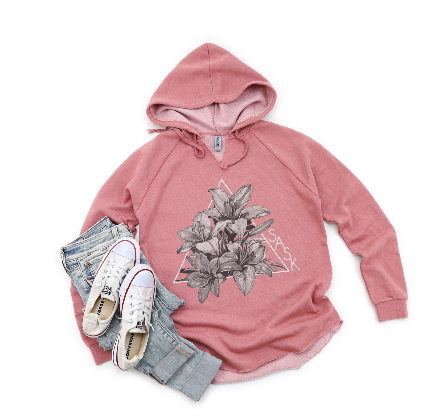 Lily Triangle B/W Premium Women's Bunnyhug | Saskatchewan Clothing