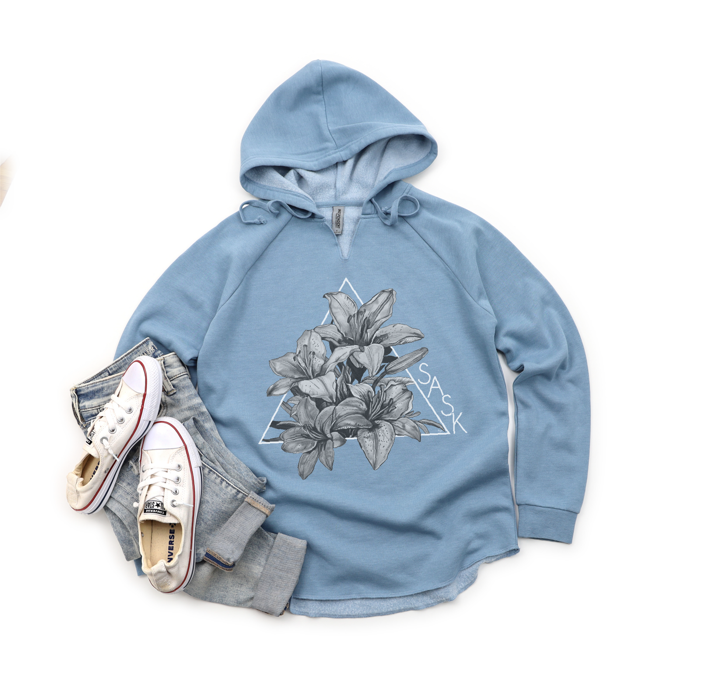 Lily Triangle B/W Premium Women's Bunnyhug | Saskatchewan Clothing