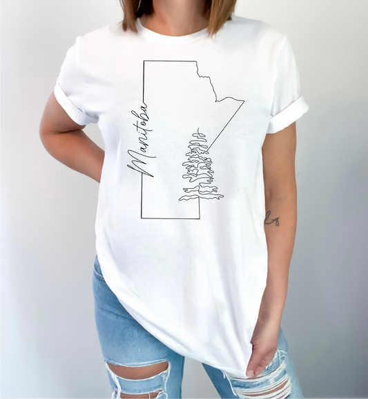 Manitoba Line Art Unisex T-shirt | Manitoba Apparel