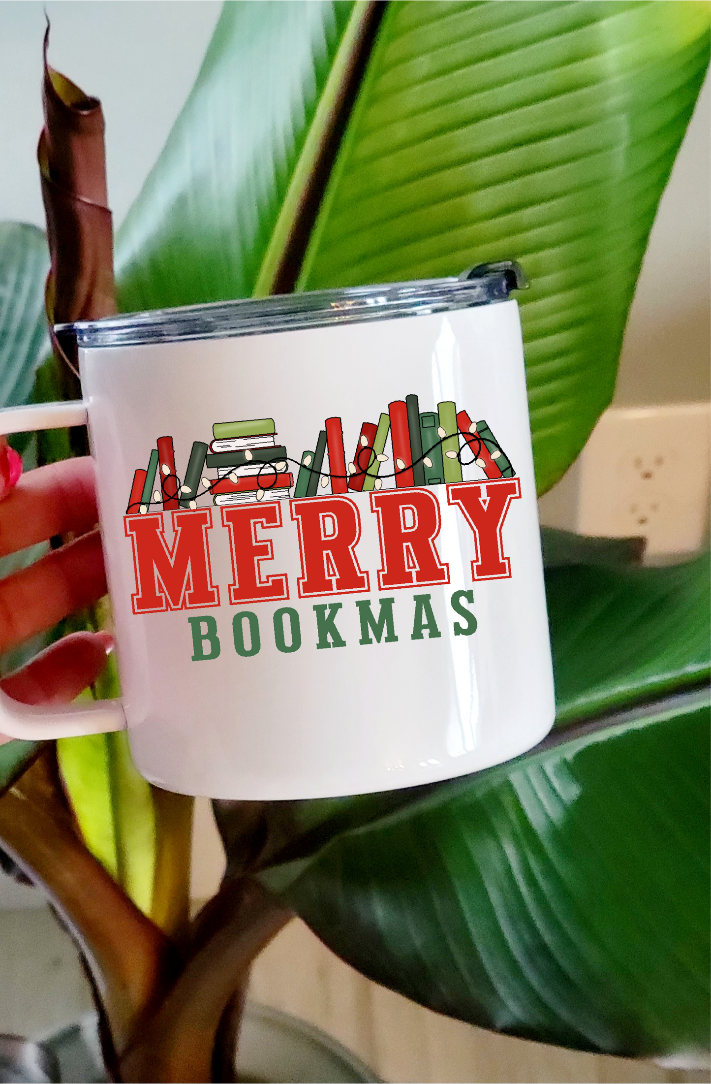 Merry Bookmas Stainless Steel 17oz Coffee Mug