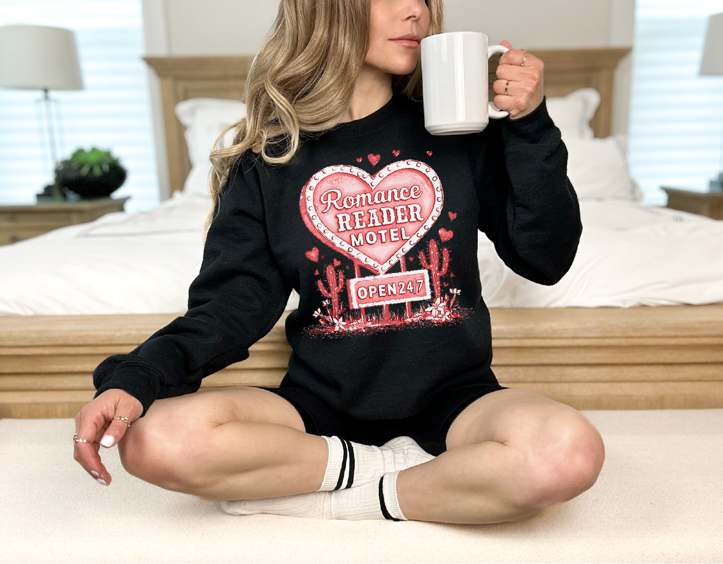 Romance Reader Motel Unisex Crewneck Sweatshirt | Bookish