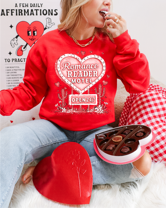 Romance Reader Motel Unisex Crewneck Sweatshirt | Bookish