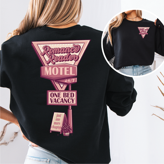 Just One More Chapter - Romance Reader Motel Unisex Crewneck Sweatshirt | Bookish