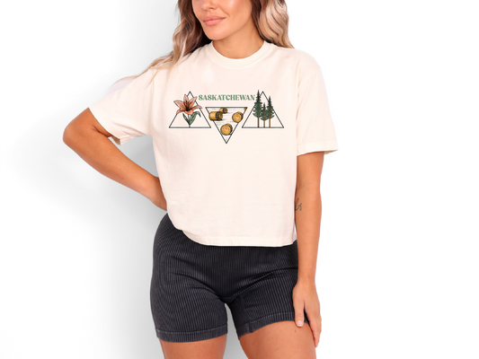 Saskatchewan Triangle Women's Heavyweight Boxy T-shirt | Saskatchewan Clothing