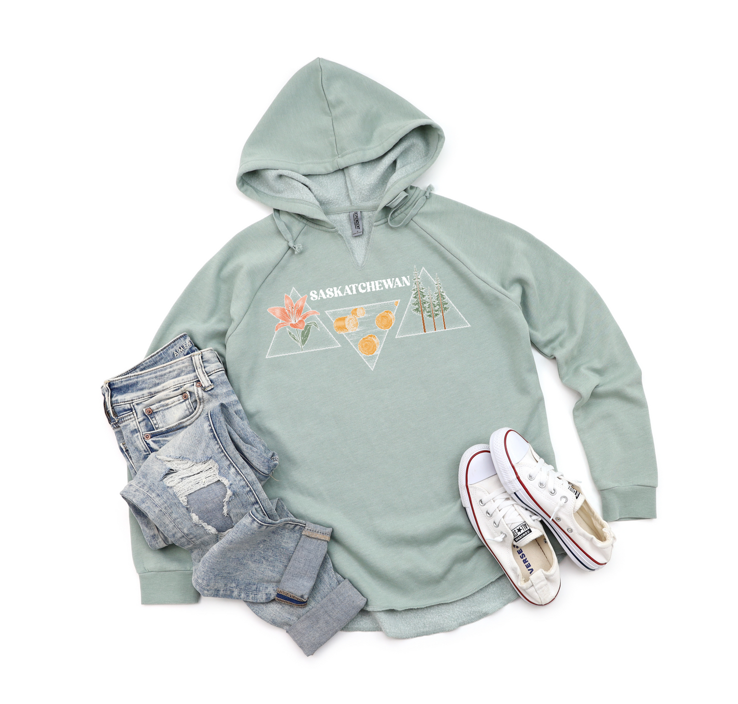 Saskatchewan Triangle Premium Women's Bunnyhug | Saskatchewan Clothing