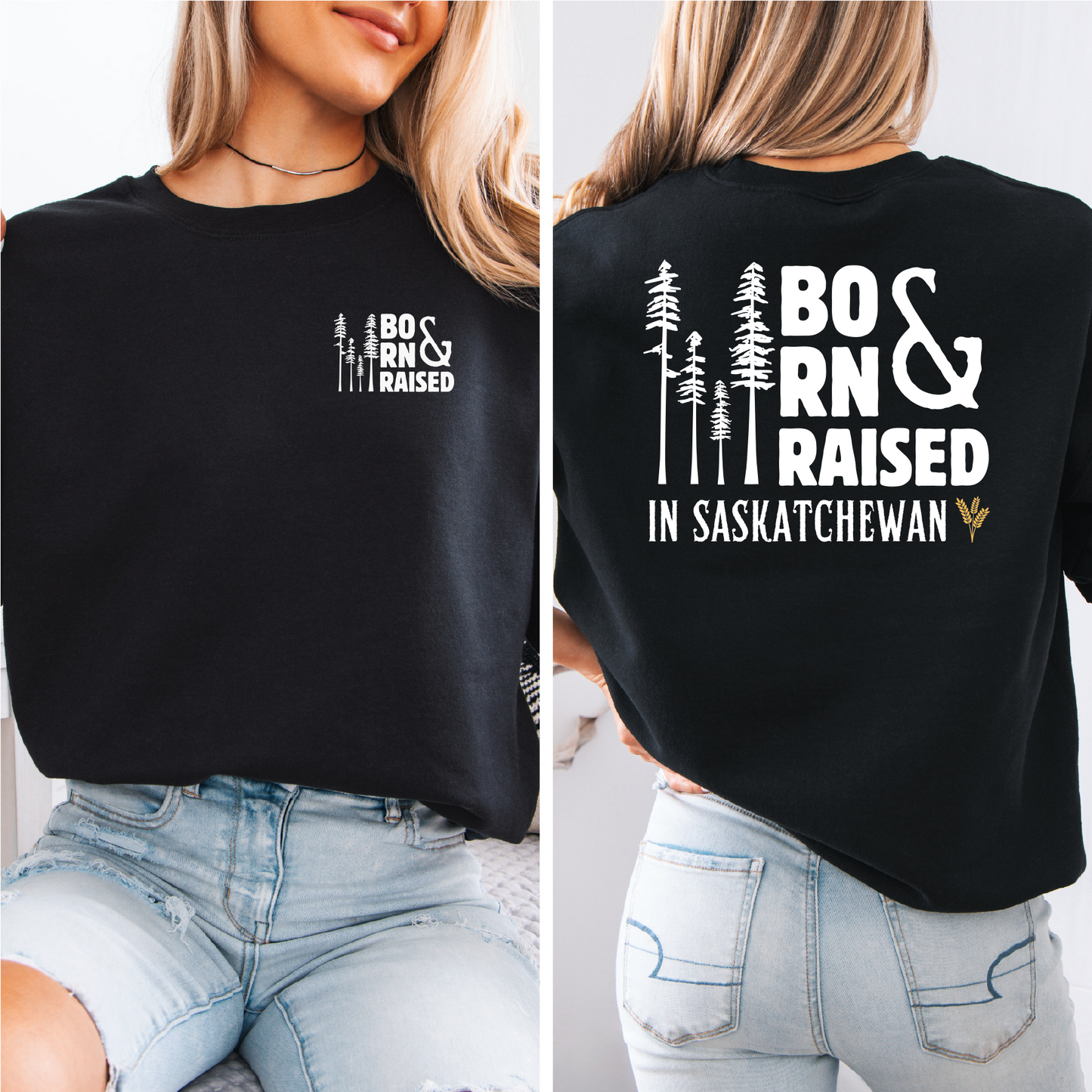 Born & Raised Saskatchewan Unisex Crewneck | Prairie Apparel | Sask Clothing