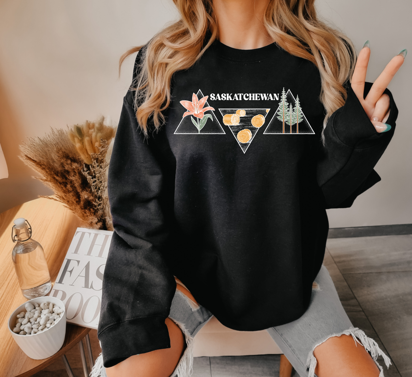 Saskatchewan Triangles Unisex Crewneck | Prairie Apparel | Sask Clothing