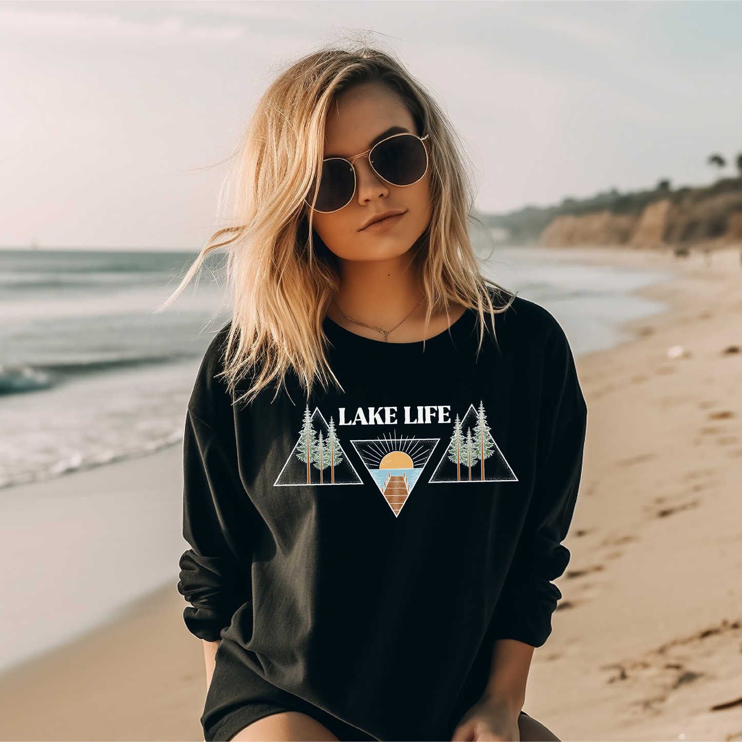 Lake Life Geometric Sweatshirt | Summer Apparel