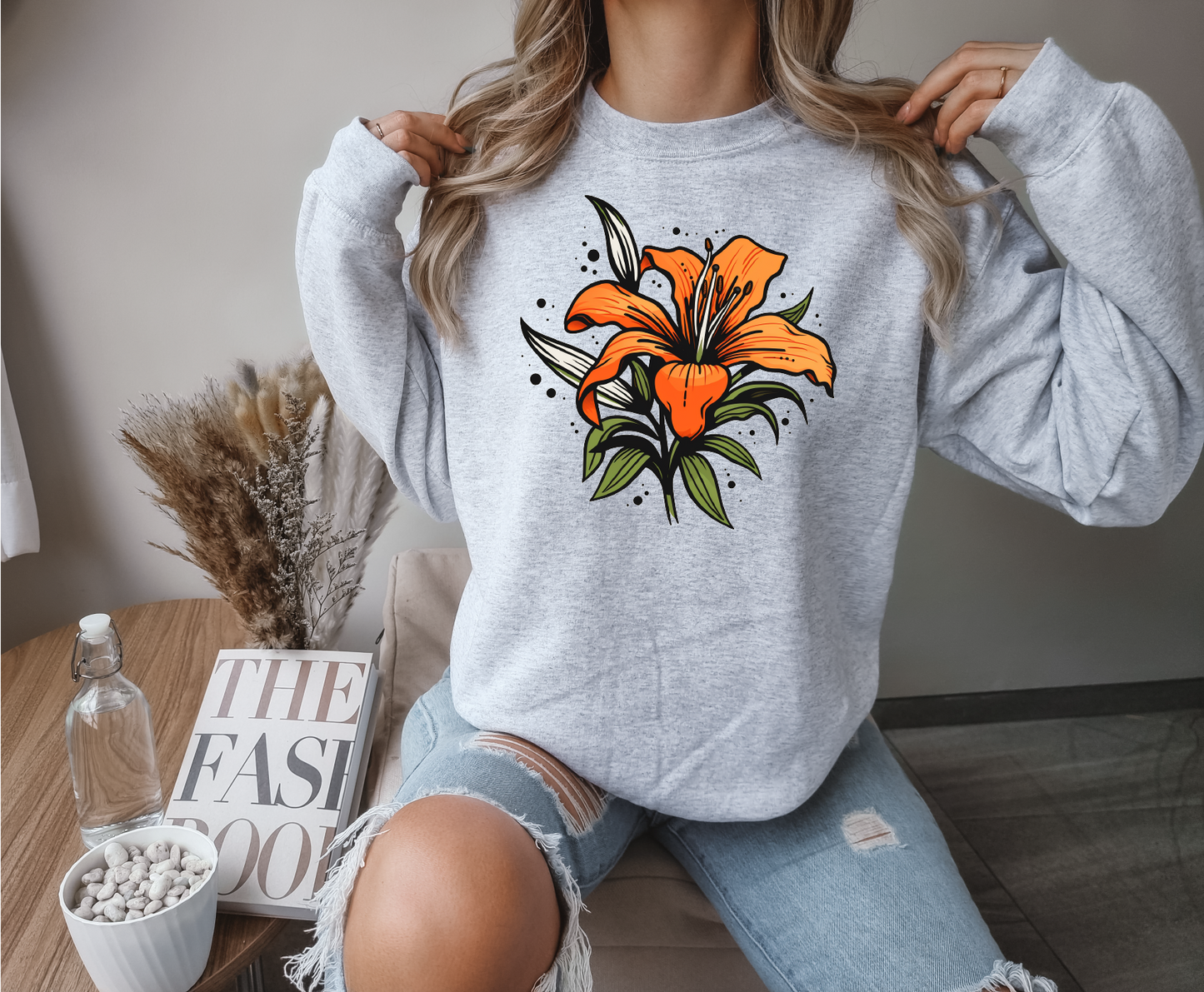 Vintage Prairie Lily Unisex Crewneck | Saskatchewan Apparel