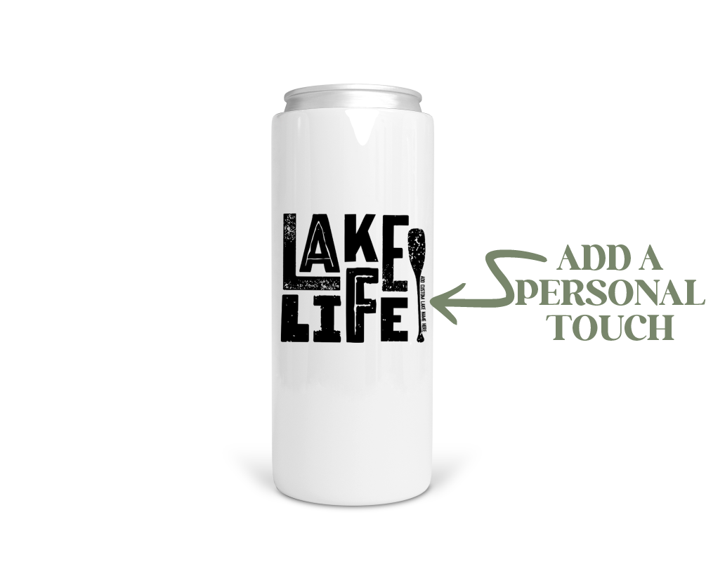 Lake Life Oar Personalized Stainless Steel Koozie  | Can Cooler | Summer Koozie