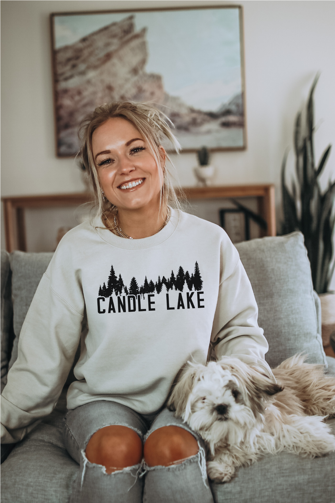 Tree Line Personalized Lake Sweatshirt