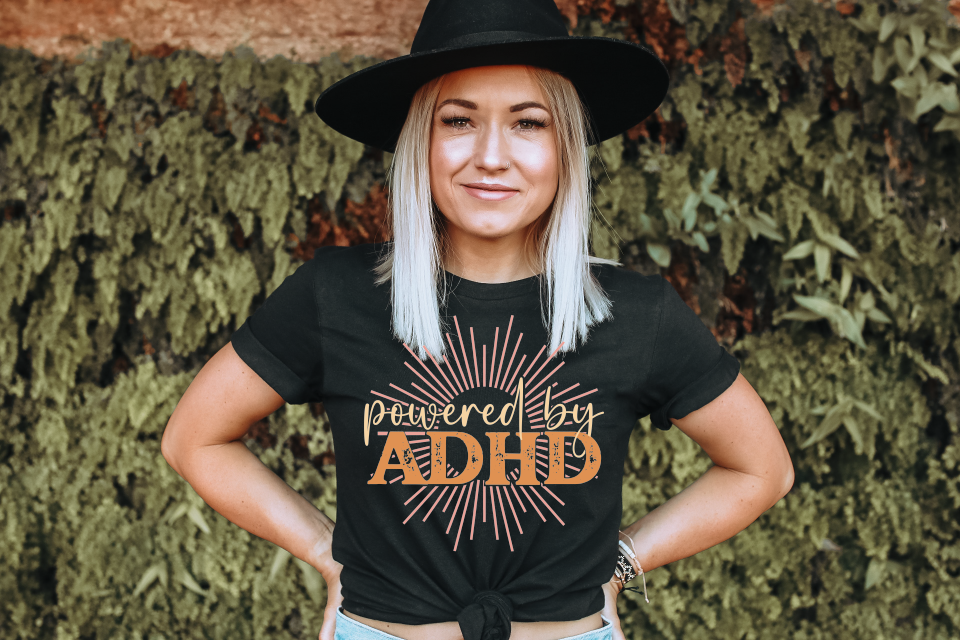 Powered By ADHD Neurodiversity Tshirt